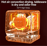 Front-facing image of the dishwasher showing minimal design and tank lid