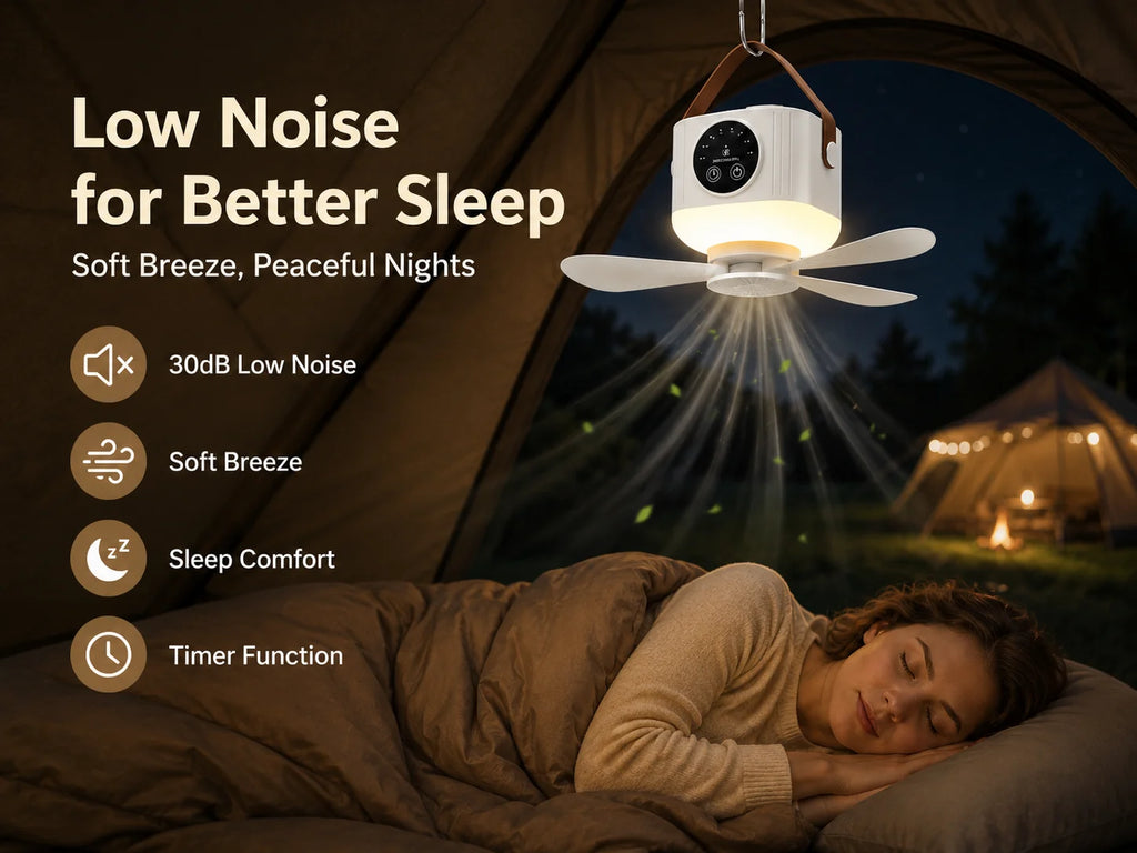 2026 New Portable Rechargeable Ceiling Fan Wireless USB Hanging Fan for Student Dorm Bed Outdoor Camping