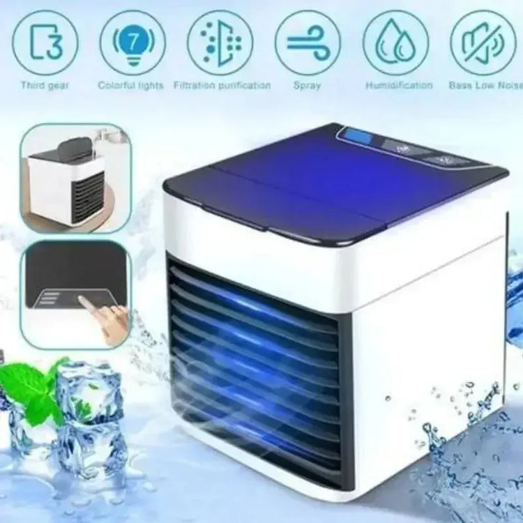 LED-lit mini air cooling fan with built-in humidifier function
