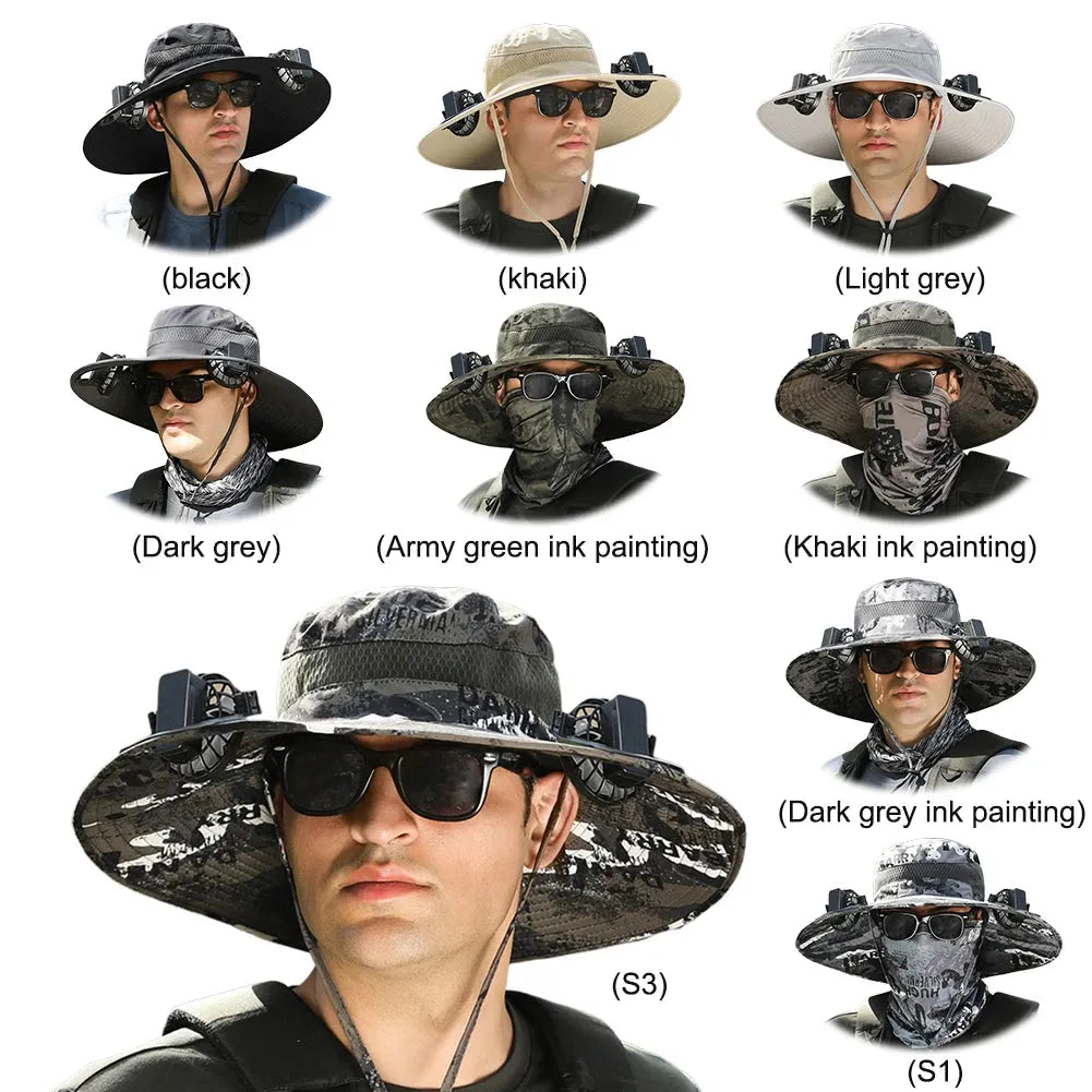 Variety of hats with different angles and different colours
