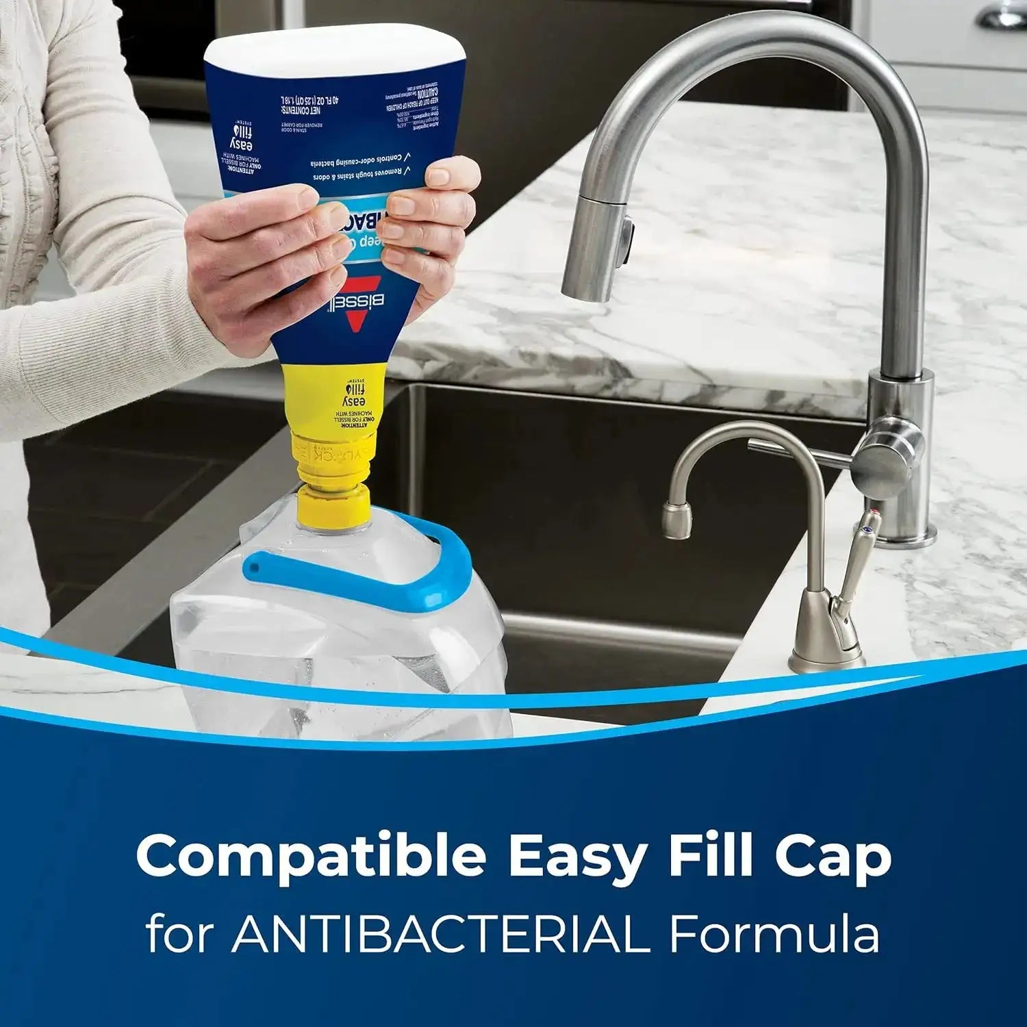 Demonstration of dual-tank system in Green Pro Carpet Cleaner for clean and dirty water