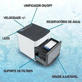 Compact air conditioner fan with three-speed control buttons