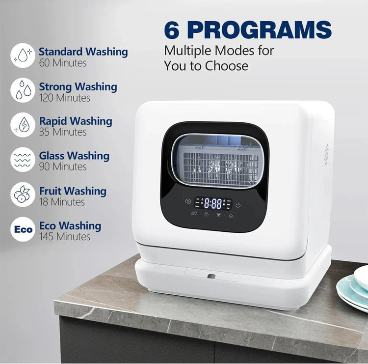 Compact dishwasher with energy-efficient design and water-saving tank system