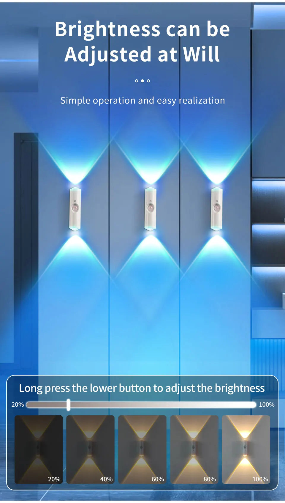 Magnetic Rechargeable Led Night Light RGB Sunset Lamp Wireless Wall Lamp with Motion Sensor for Stair Cabinet Hallway Room Decor