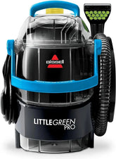 Close-up of Green Pro Cleaner’s water tank and spray nozzle on white background
