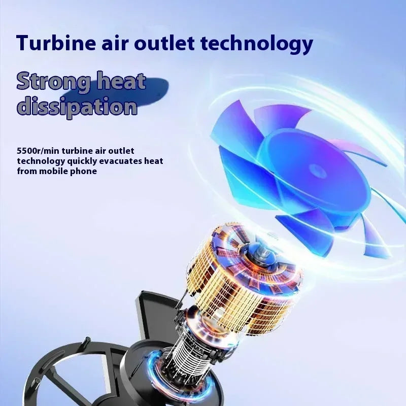 Phone Radiator Portable Magnetic Phone Cooler Low Noise Light Weight Fan with RGB Light Fast Cooling for Phone Tablet PUGB Game