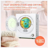 Side view of sleek white front load dryer with modern handle design
