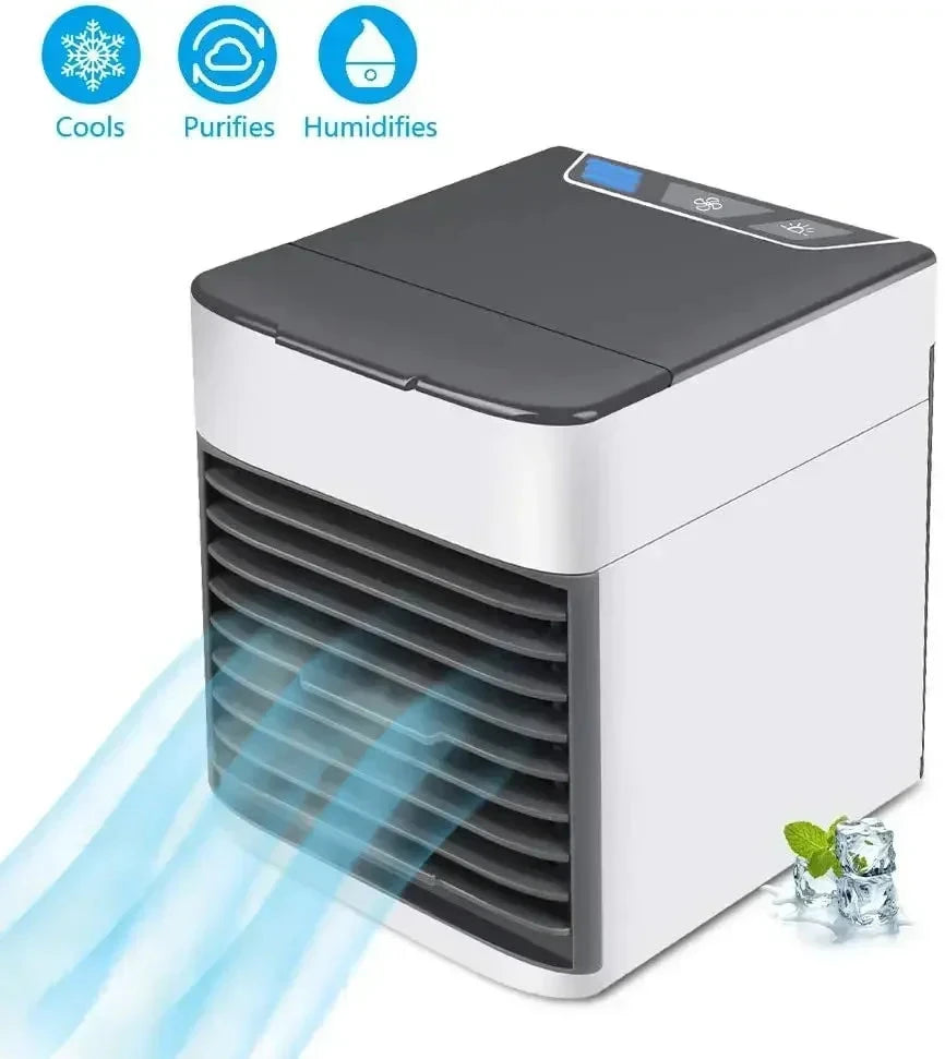 Portable mini air conditioner cooling fan with adjustable air vents