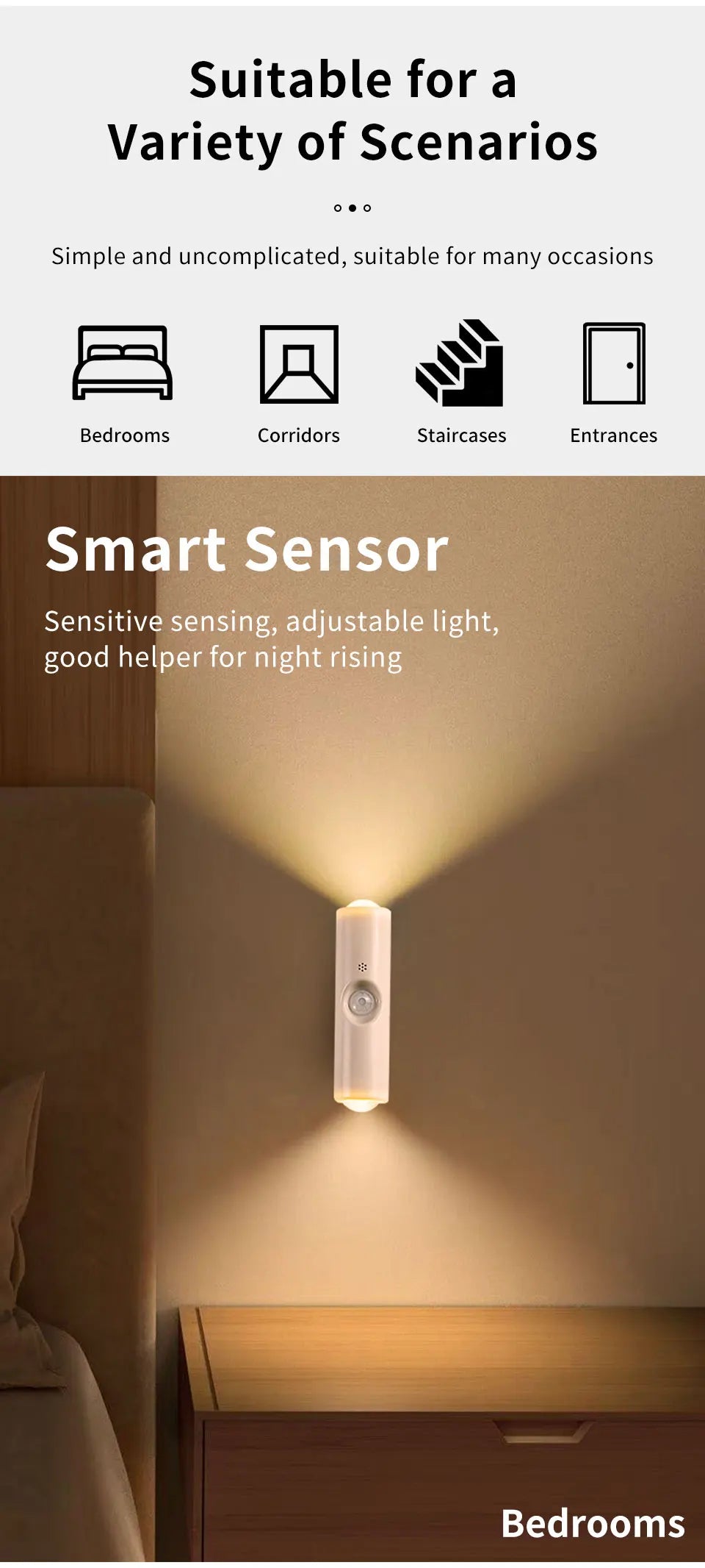 Magnetic Rechargeable Led Night Light RGB Sunset Lamp Wireless Wall Lamp with Motion Sensor for Stair Cabinet Hallway Room Decor
