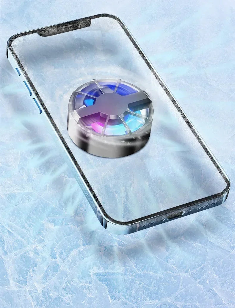Phone Radiator Portable Magnetic Phone Cooler Low Noise Light Weight Fan with RGB Light Fast Cooling for Phone Tablet PUGB Game
